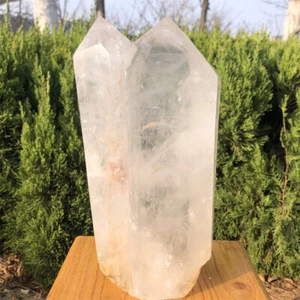 7.7LB Natural Clear quartz Obelisk Quartz Crystal Double Point Wand Tower XA5920 - Picture 1 of 14