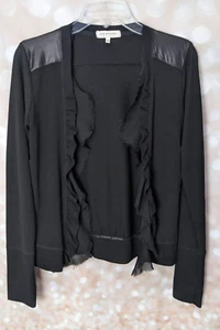 Poof Excellence Women's/Junior's Black Open Front Cardigan Sweater Size L - Picture 1 of 9