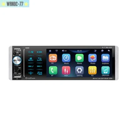 5.1in 1Din Touch Screen Car Radio Stereo Bluetooth AM/FM MP5 Player Android IOS — 第 1/4 张图片