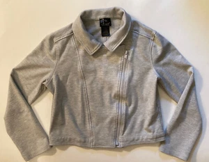 Pink & Violet Girls Size Large 10 12 Zippered Sweatshirt Gray EUC - Picture 1 of 3