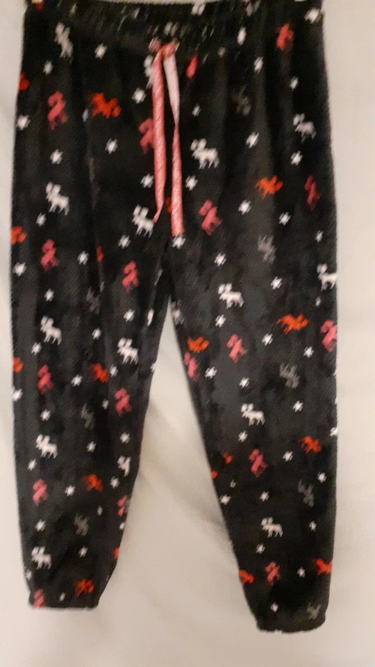 Pantalones de pijama Muk Luks negros salón dormir reno mediano 32-36"  Foto 1 de 4