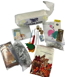 Mixed Lot Sewing & Craft Supplies Rug Hook Crochet Applique Pop Tabs - Picture 1 of 9