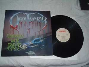 OBITUARY Slowly We Rot '89 ORIGINAL RARE EU IMPORT 1st press LP - Picture 1 of 2