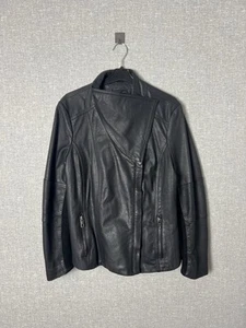 Avant-Garde Lakeland Fine Leather Asymmetrical Jacket Rick Owens Style Size UK16 - Picture 1 of 18
