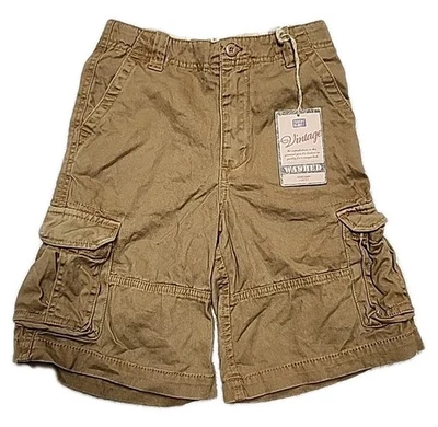 ☆ Pantalones Cortos Carga Godzilla Vintage Desteñidos Glory Para Niños Talla 7 Bolsillos Caqui Nuevos con Etiquetas  Foto 1 de 4