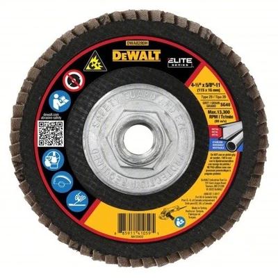 Dewalt DWA8280H 4-1/2" X 5/8-11 40G T29 Ceramic Flap Wheels LOT OF 10 Metal SS - Image 1 of 4
