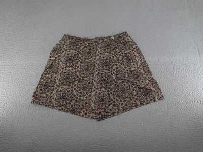 Pantalones Cortos Vintage Blanco Ciervo Para Mujer 10 Marrón Tiro Alto Floral Flores Festival Foto 1 de 4