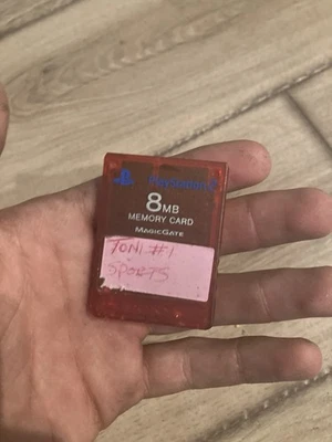 Official OEM Sony Playstation 2 PS2 8MB Magicgate Memory Card Clear Red - Image 1 of 2