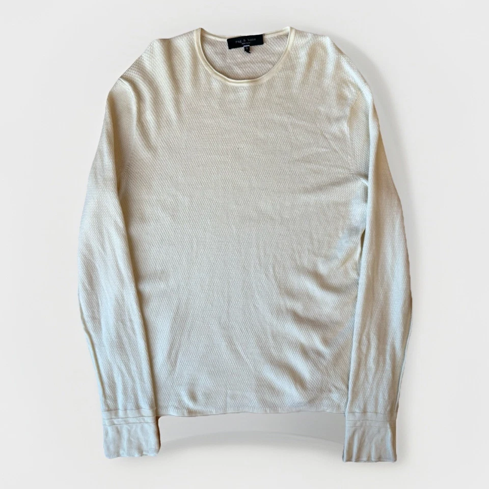 Camisa térmica Rag & Bone XL capa base de lana crema ropa de calle Nueva York Foto 1 de 4