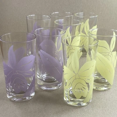 Federal Glass Flower Floral Drinking Highball Glasses, Set of 4 Vintage Federal - Image 1 of 4