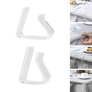 4x Clear Tablecloth Clips Table Cover Holder Reusable Windproof Transparent - Picture 1 of 15