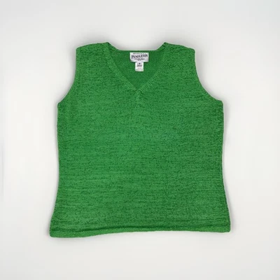 Vintage Pendleton Green Knit Sweater Vest Women Size M Petite - Image 1 of 4
