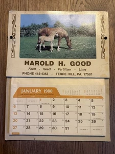 Calendario vintage 1980 tasche da appendere a parete William H. Buona fattoria - Foto 1 di 7