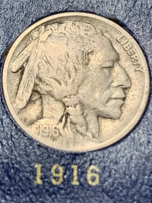 1916 Buffalo nickel, nice original VF condition coin full date 2/3 horn detail - Image 1 of 2