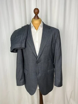 BOGGI MILANO Great Dark-Gray Striped Pure 100% Wool 2-Piece Suit 46US56IT Reg. - Image 1 of 4