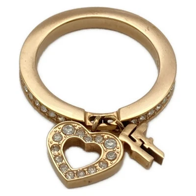 Auth FolliFollie - Yellow Gold Clear Hardware Ring #5 3/8 - Imagem 1 de 4