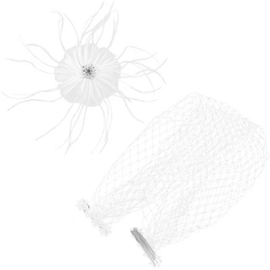 Fermaglio per capelli pennacchio rete copricapo sposa fascinators donna - Foto 1 di 12