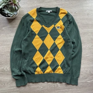 Woman’s Green Bay Packers Argyle NFL Packer V-Nick Knit Sweater Size XL - Picture 1 of 6