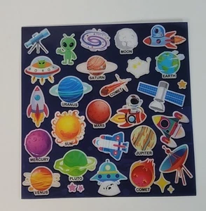29Pcs Thick Gel Space Window Clings Reusable Glass Stickers for Nursery Room - Picture 1 of 2