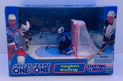 1999 NHL Starting Lineup Freeze Frame One On One Olaf Kolzig & Alexei Yashin SLU Cover