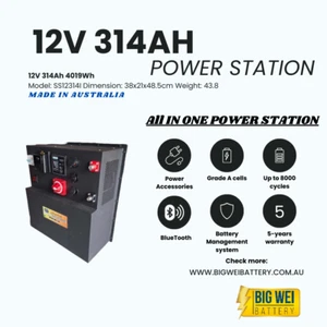 BWB 12V Lithium Power Station 314AH / 628AH LiFePO4 Deep Cycle Use - Picture 1 of 3