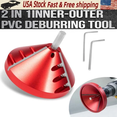 Ferramenta de rebarbação de PVC 2 em 1, CPVC ABS PP PE tubo chanfro alargador ferramentas - Imagem 1 de 4