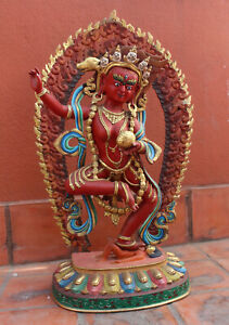 Masterpiece Gold Plated and Painted Yogini Statue 24" High - BST283