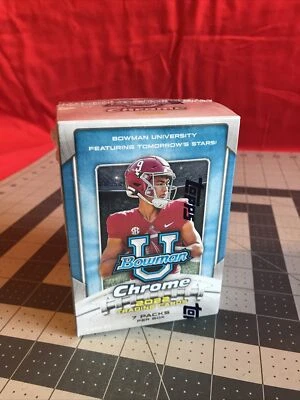 2022 Topps Bowman Chrome University Football Blaster Box Factory Sealed NEW - Image 1 of 4