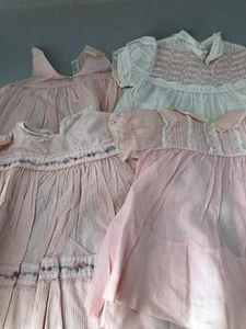 Vintage Cherubs & Bo Peep Hand Sewn Baby Girl Clothing & Blankets - Picture 1 of 12