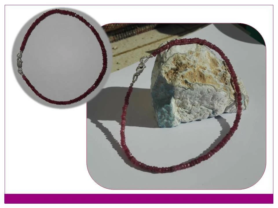 Cavigliera/bracciale 24 ct rubini e argento sterling con certificato - Immagine 1 di 2