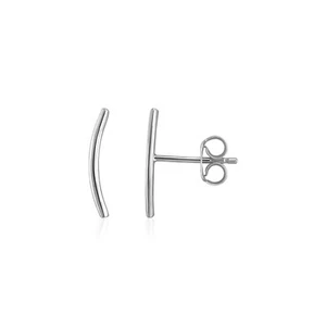 14 Karat Weißgold Curve Climber Post Ohrringe - Bild 1 von 1