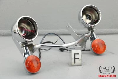 2002 Harley Road King CVO Front Light Bar Turn Signal Assembly CHROME - Image 1 of 4
