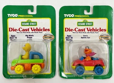 Lote de 2 Sesame Street Tyco Pré-Escolar Die-Cast 1997 Matchbox Veículo NOVO Vintage - Imagem 1 de 4