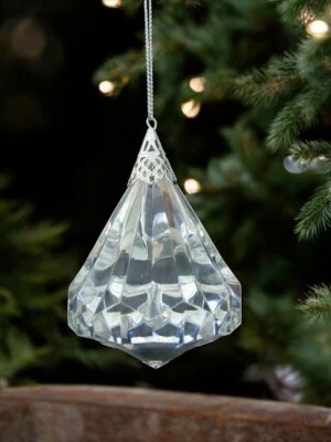 3.75" LARGE Acrylic Diamond Ornament Holiday Wedding Decor - Image 1 of 2