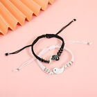 2pcs/set Tai Chi Yin Yang Dragon Pattern Chain White Black Friendship Bracelet