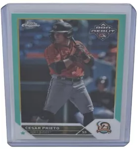 Cesar Prieto 2023 Topps Pro Debut Baseball Aqua 52/75 Insert Card Baysox #PDC-16 - Picture 1 of 2