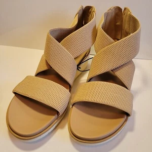 Mia Women’s Wedge Sandals Beige Criss Cross Elastic Ankle Strap SZ 11 - Bild 1 von 6