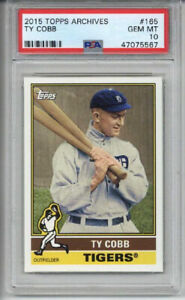 2015 TOPPS ARCHIVES #165 TY COBB BASEBALL CARD DETROIT TIGERS PSA 10 LOW POP 4