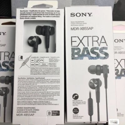 SONY MDR-XB55AP Bass Booster In-Ear Headphones In-line Remote Mic - 2 Colors - Image 1 of 4