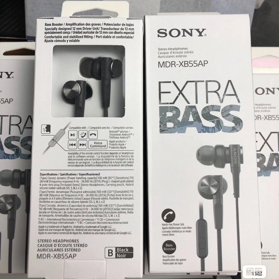 SONY MDR-XB55AP Bass Booster In-Ear Headphones In-line Remote Mic - 2 Colors - Image 1 of 4