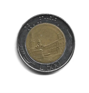 World Coins - Italy 500 Lire 1985 Bimetallic Coin KM# 111 - Picture 1 of 3