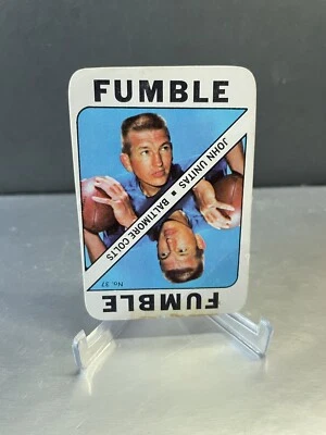 1971 Topps Football Card Game John Unitas #37 Baltimore Colts Fumble  - Image 1 of 2