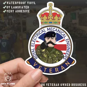 Royal Electrical Mechanical Engineers Veteran UV Laminated Kitch & Beret Sticker - Picture 1 of 9