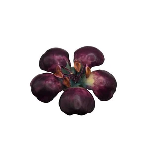 Vintage Original By Robert Enamel Flower Brooch Pin Purple & Gold - Picture 1 of 5