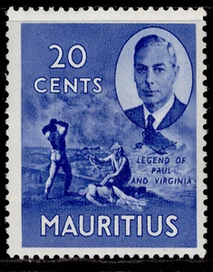MAURITIUS GVI SG283, 20c ultramarine, M MINT. - Picture 1 of 1
