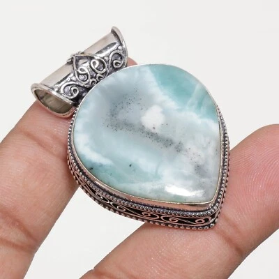 Colgante Joyería Natural República Dominicana Larimar Piedras Preciosas Hecho a Mano 1.80" Foto 1 de 4