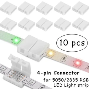 Conector acoplador con clip sin soldadura 4 pines 10 mm para tira de luz LED 5050 RGB - Imagen 1 de 9