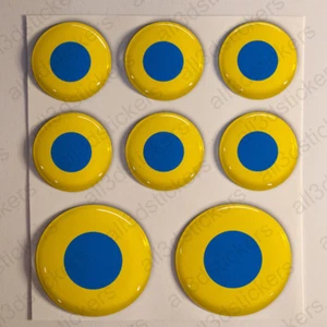 Ukraine Stickers Cockade 3D Roundel Resin Domed Adhesive Air Force Sticker - Imagen 1 de 1