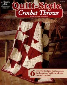NEW ANNIES ATTIC QUILT STYLE CROCHET THROWS 6 COLORFUL DESIGNS OOP 2005 - Picture 1 of 6