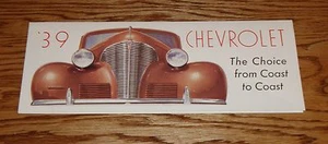 1939 Chevrolet Full Line Sales Brochure 39 Chevy Master De Luxe Sedan Coupe  - Picture 1 of 2